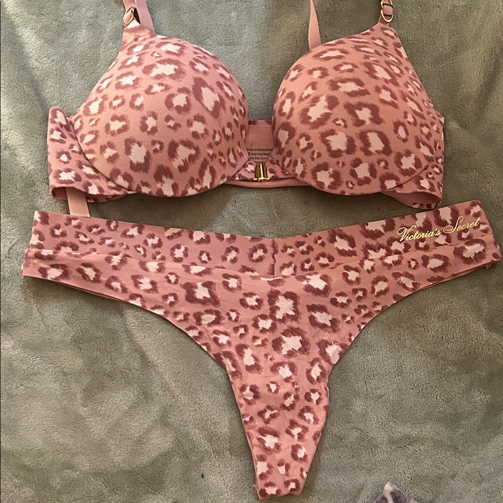 Victoria's Secret Pink Leopard Lingerie Set